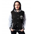 Dragstrip Clothing Womens Retro Baseball Jacket  Thirteen Lives Print